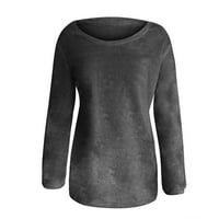 Olyvenn ženske trendi tunika Bluzes Majice Smanjene ljetne kratke rukave Ties Solid Tops Crew Crt Majica