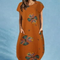 Haljina Solakol za ženska haljina s rukavima za žene Žene Ležerne prilike V-izrez kratki rukav zavoj