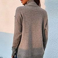 Ženska sova Print Šivet Kontrastni boja Top džemper s dugim rukavima Hot8SL4869644