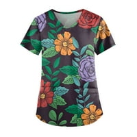 Dqueduo ženske vrhove Daisy cvijeće casual majica tiskanje tiskanje bluza plus veličine za žene na klirensu